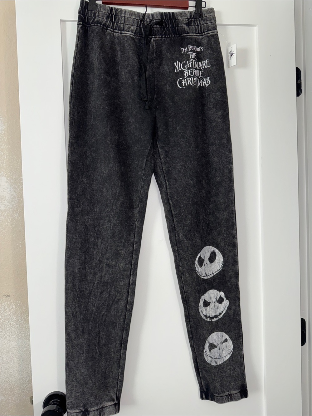 Disney Black Nightmare Before Christmas Joggers w/ Jack Skellington Sz XS NWT